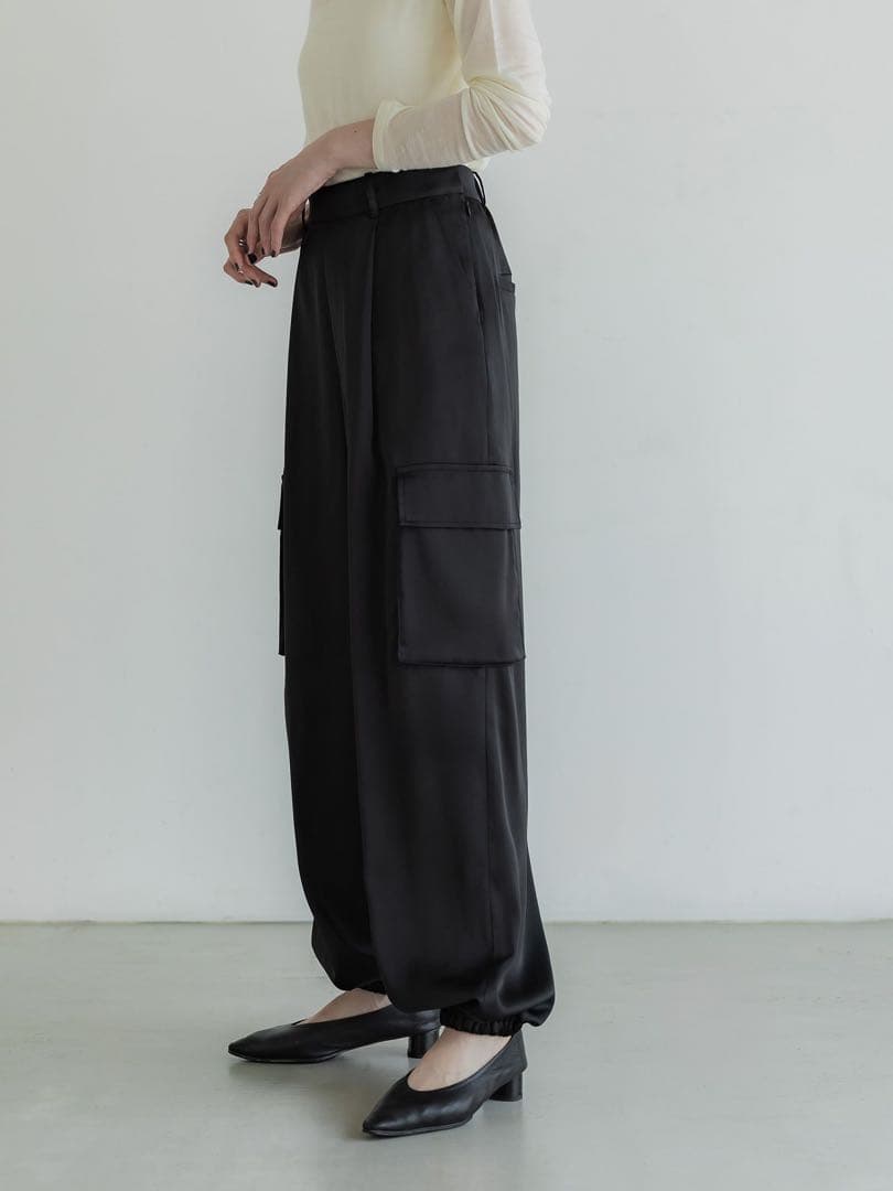 crewre マットサテンカーゴパンツ ブラック サイズ3