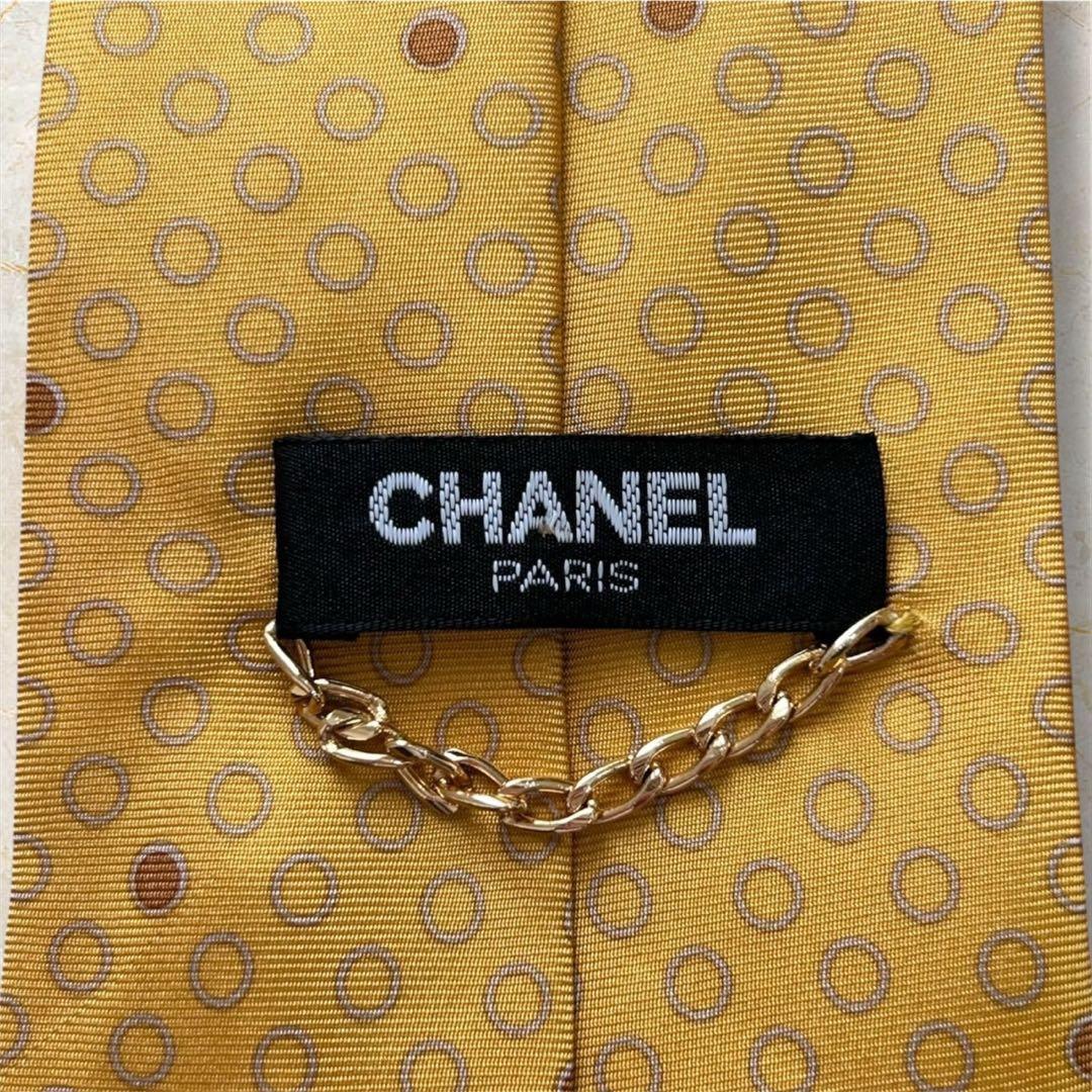 ガスティーノ様 ヴィンテージ シャネルシルク ネクタイ ゴールドチェーンタグ