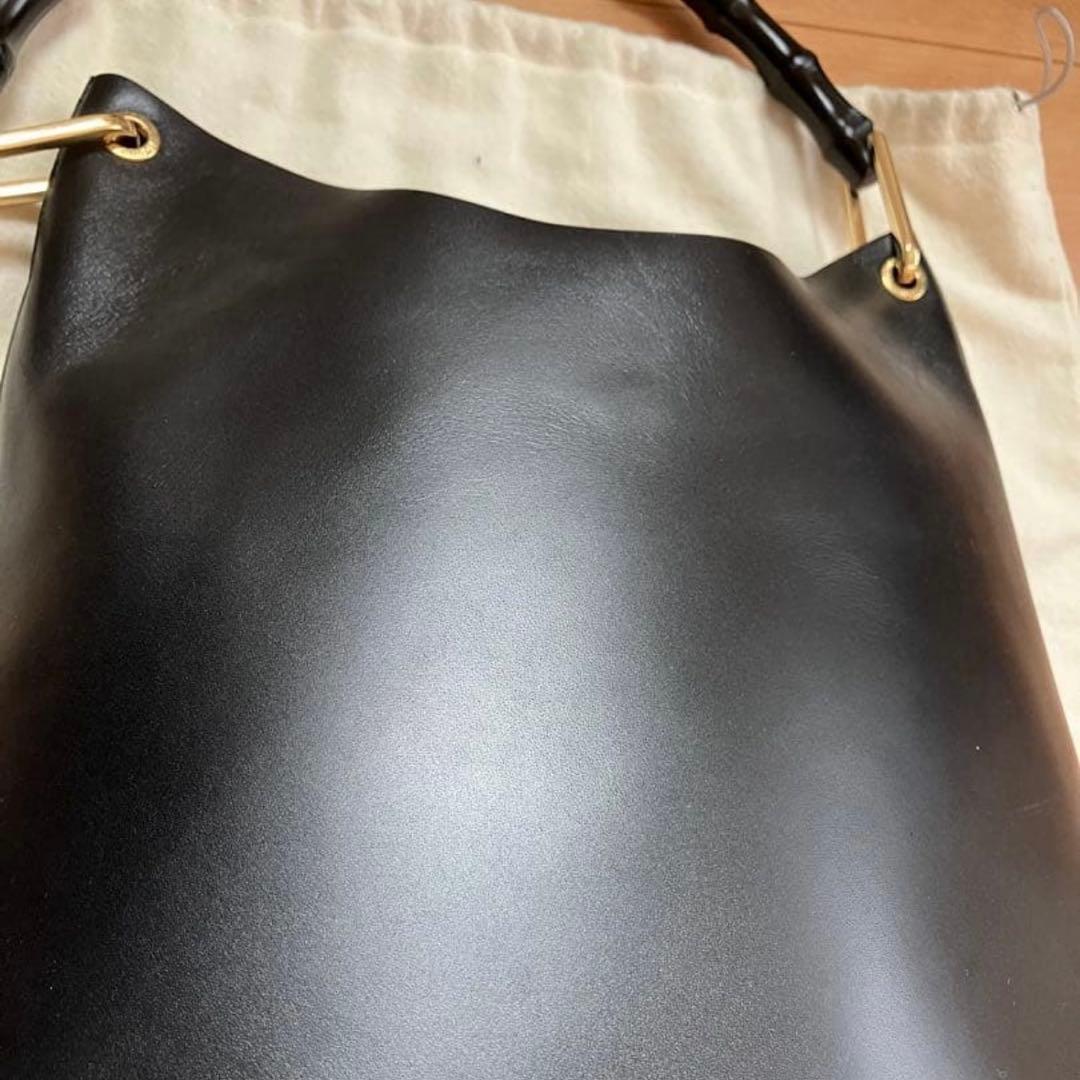 GUCCI グッチ バンブー レザー ポーチ付　トートバッグ