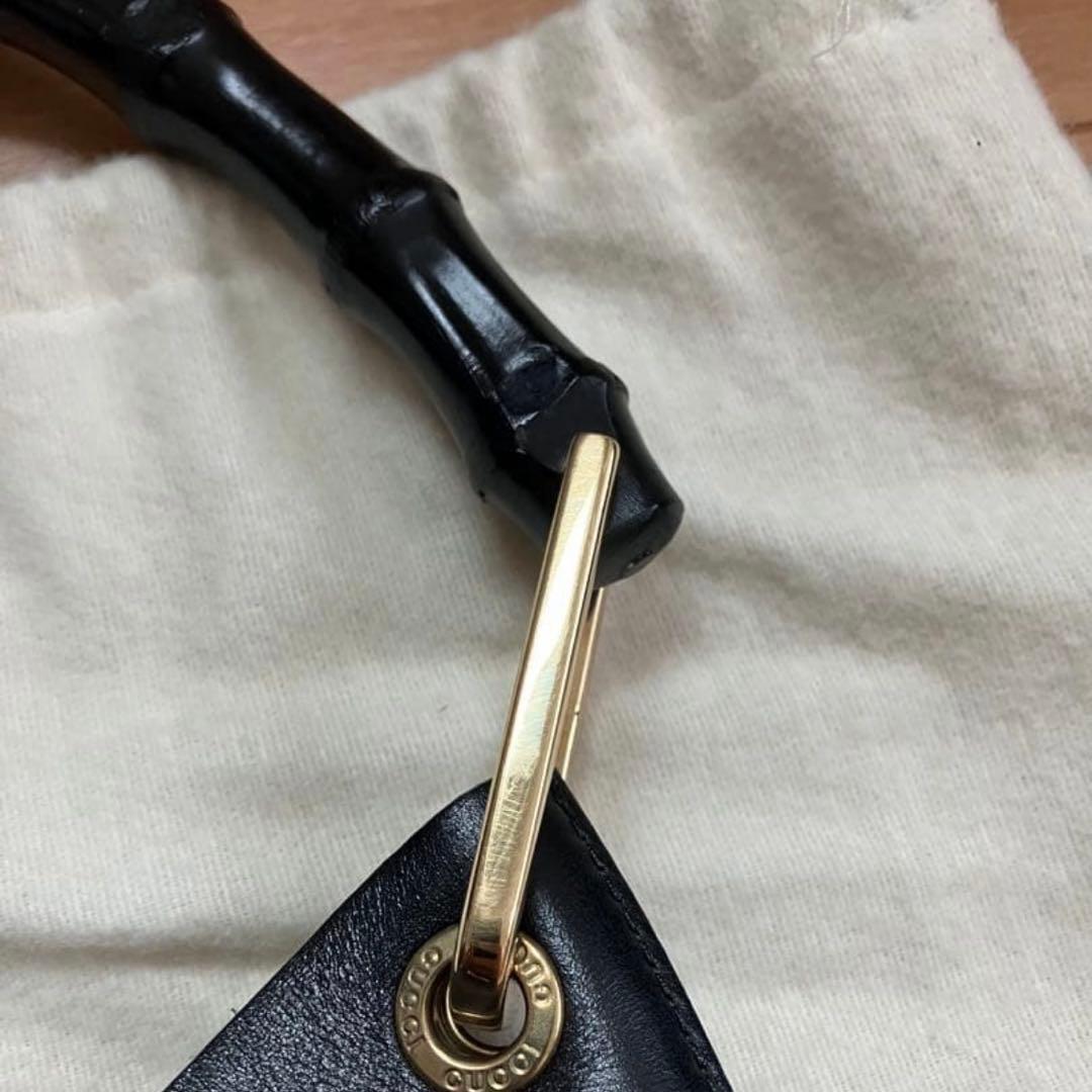GUCCI グッチ バンブー レザー ポーチ付　トートバッグ