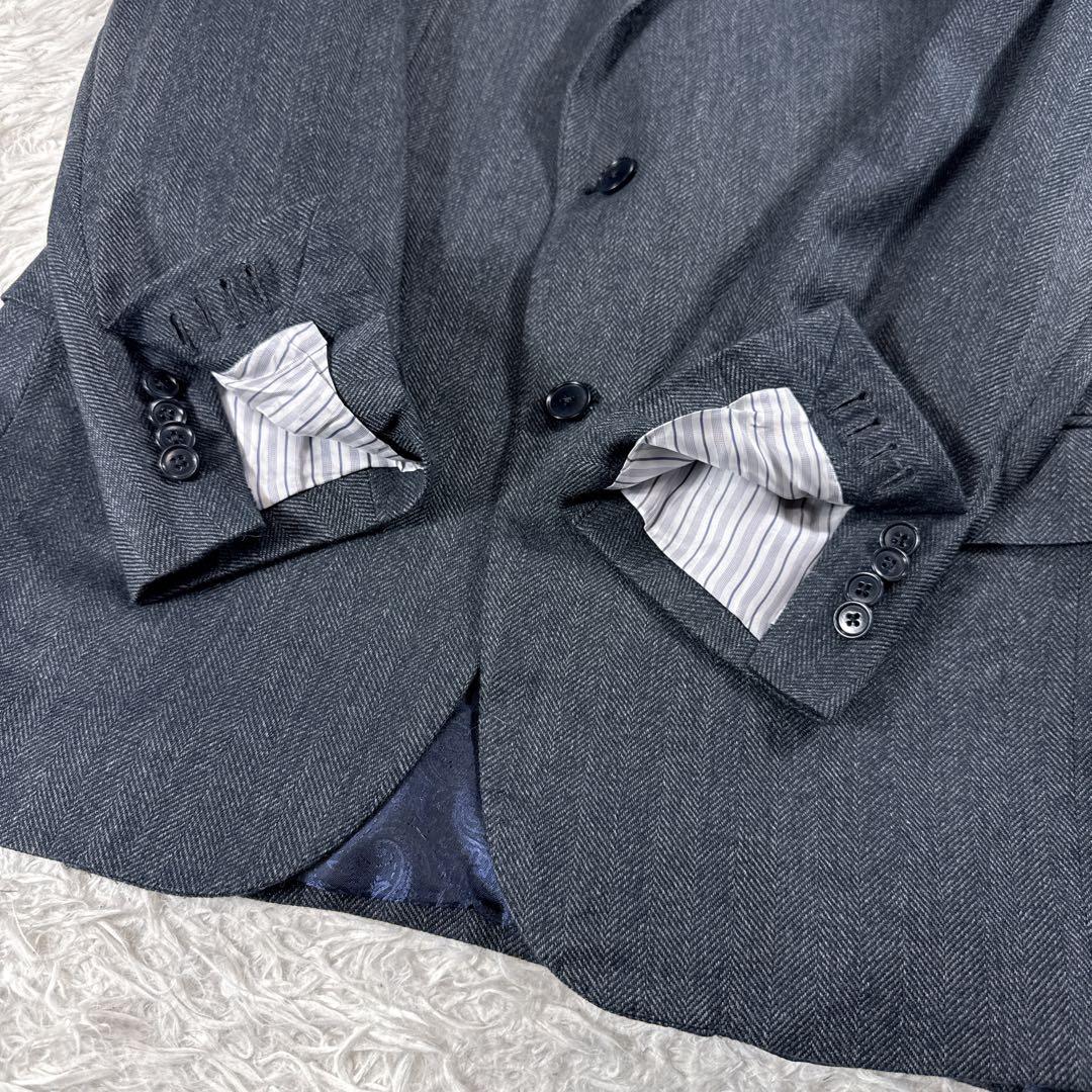 【アンゴラ混】スイス製 エルメネジルドゼニア ヘリンボーン ジャケット 52R