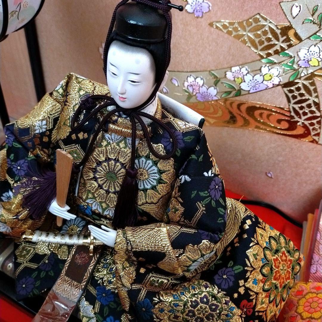 美品 雛人形 親王飾 人形の久月 ガラスケース入り 防虫剤付き