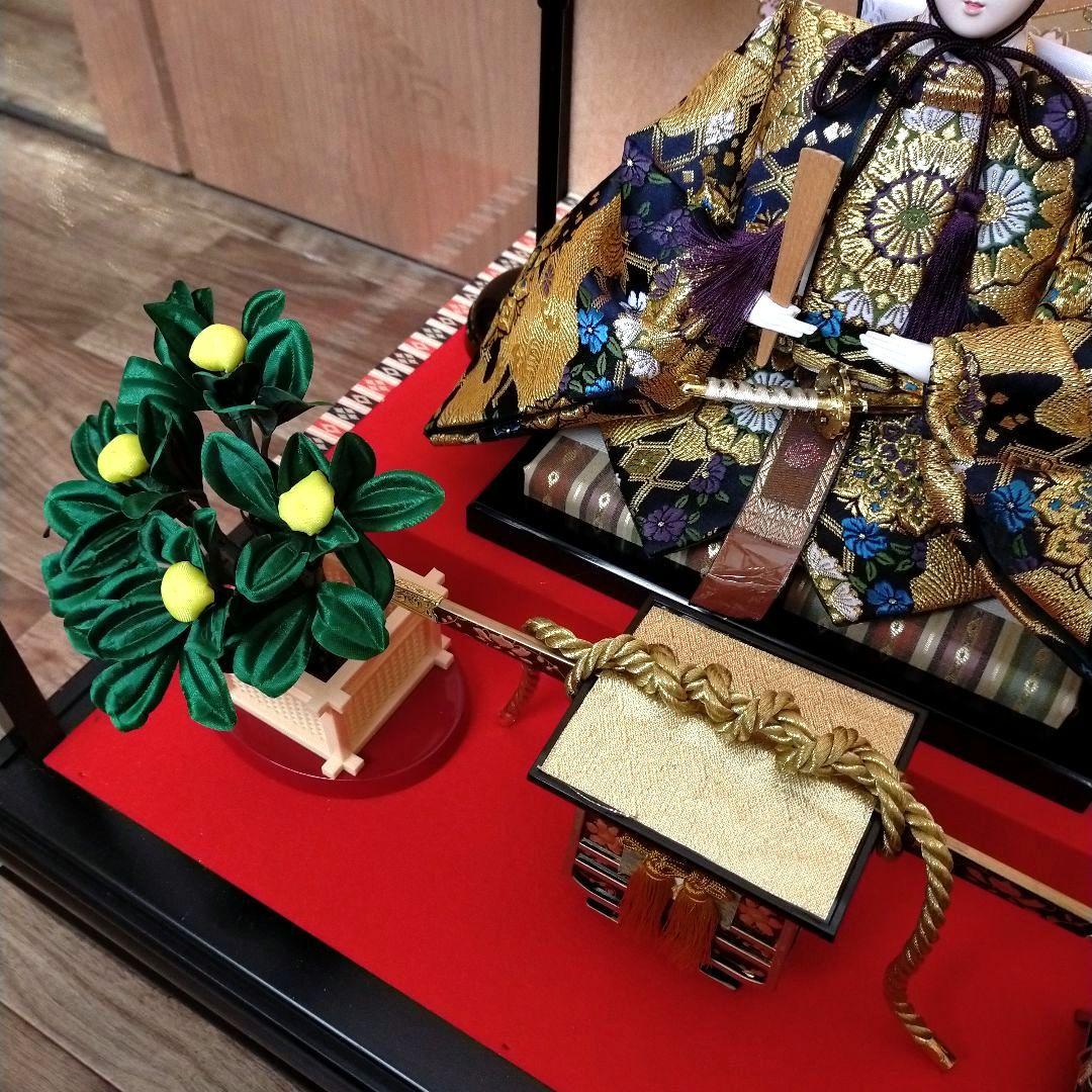 美品 雛人形 親王飾 人形の久月 ガラスケース入り 防虫剤付き