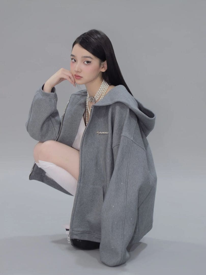 andwang Kirakira zip up (gray) サイズM
