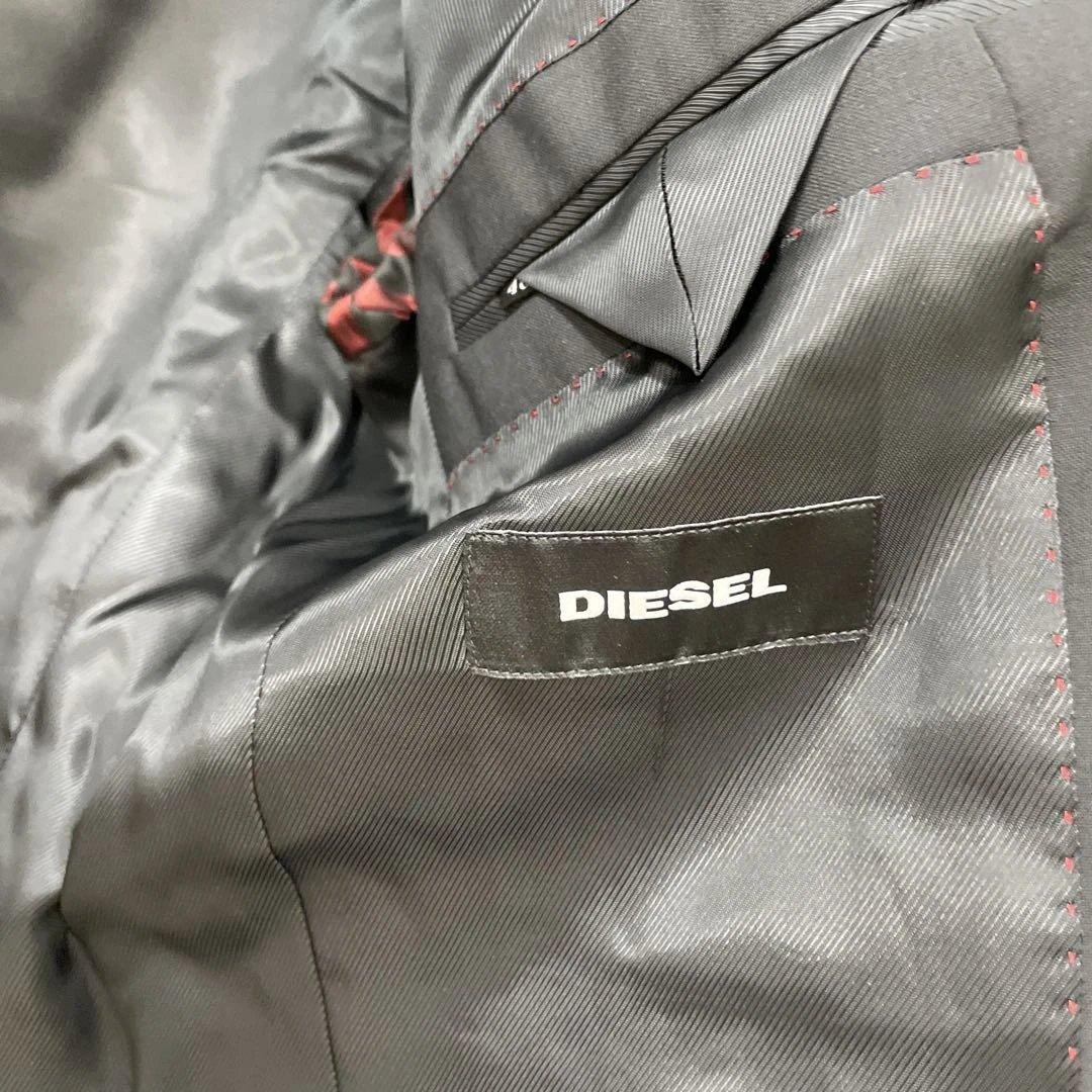 ディーゼル 2way フード付きテーラードジャケット ウール 黒 L