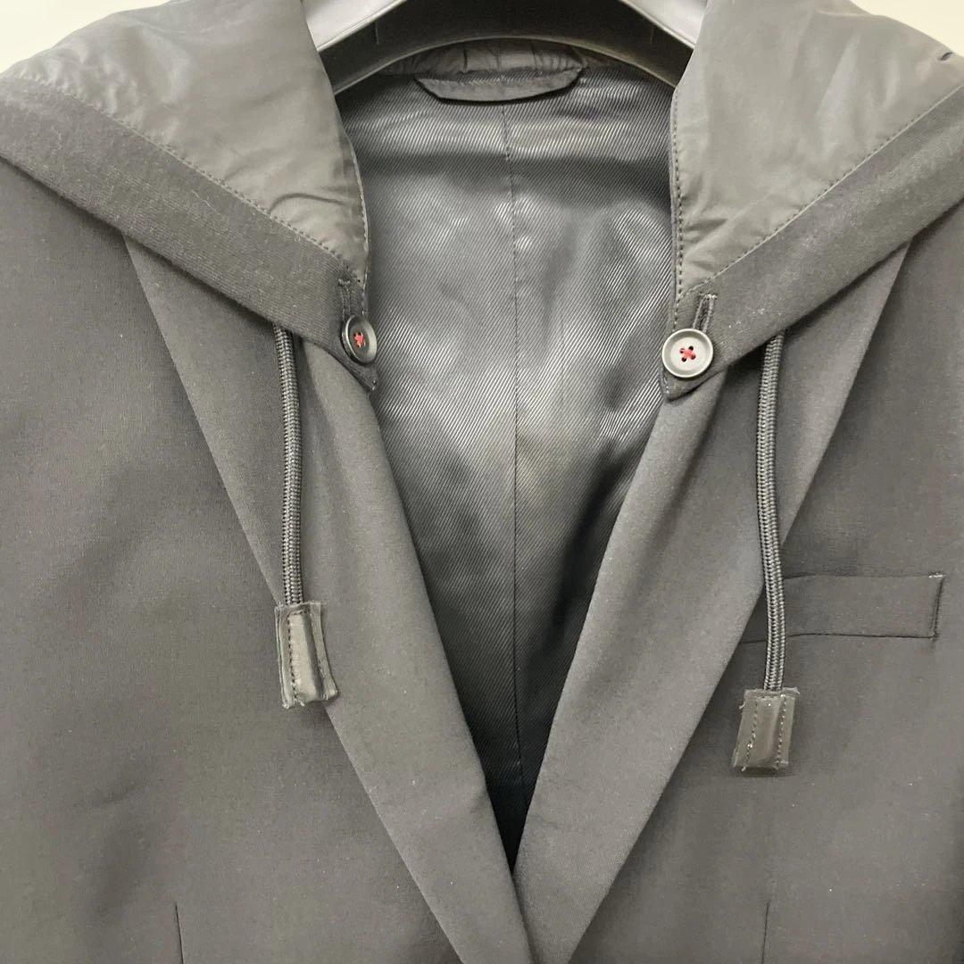 ディーゼル 2way フード付きテーラードジャケット ウール 黒 L