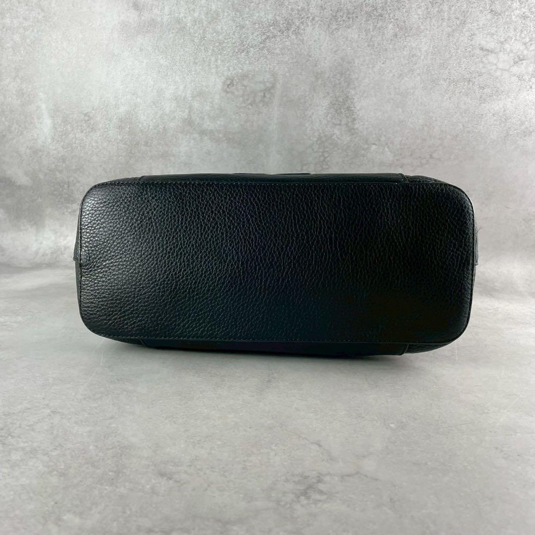 ✨美品✨トリーバーチ　ボンベT サッチェル　2way エンボスロゴ　レザー　黒