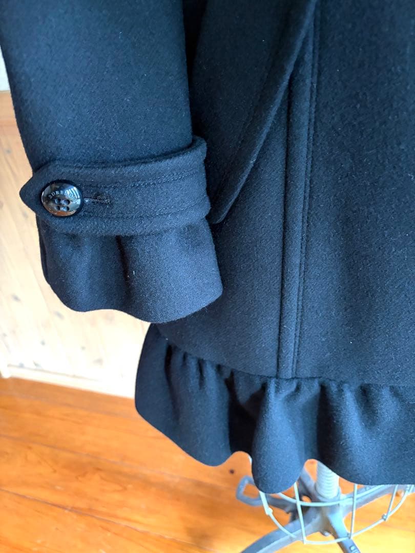 Burberryブルーレーベル/ブラックフリルロングコート