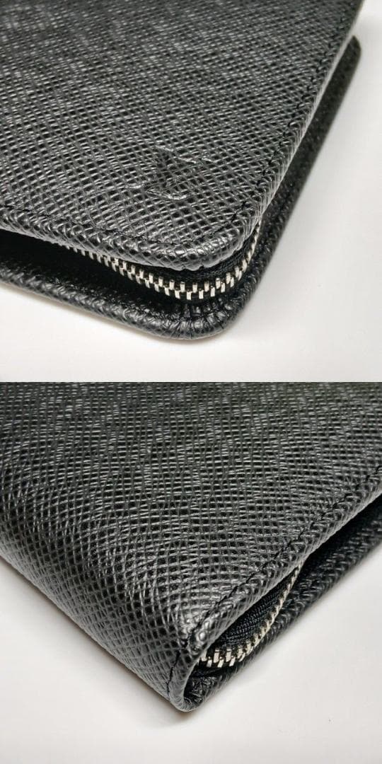 未使用に近い ルイヴィトン ラウンドファスナー財布 二つ折り タイガ 黒系