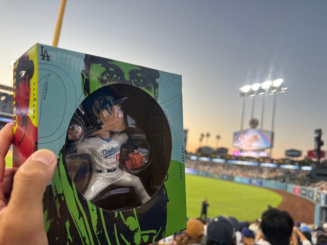 9月10日会場配布、投手の大谷翔平選手のボブルヘッド人形