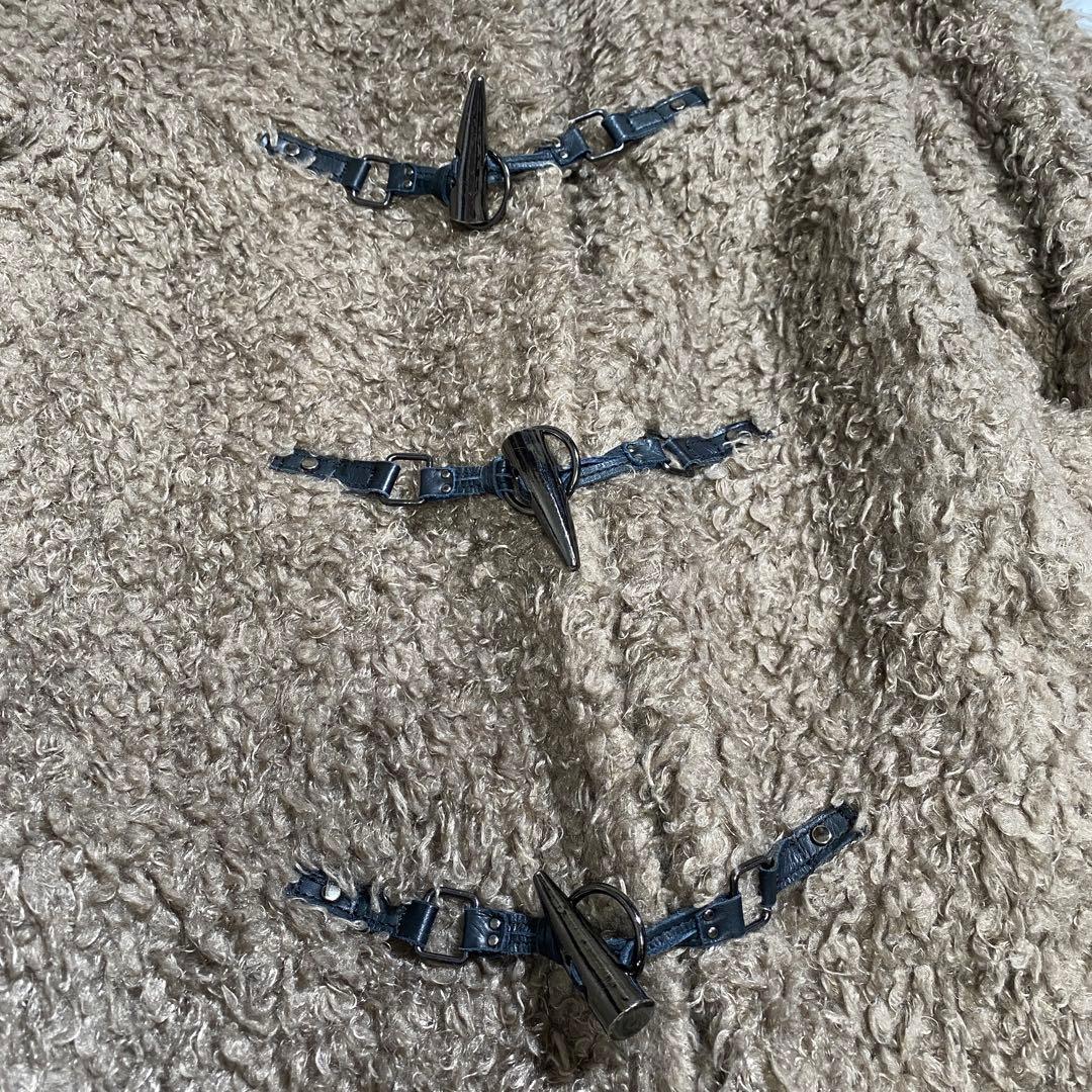 希少♡アドーア ノーカラー シャギーロングコート トグル 厚手 グレージュ