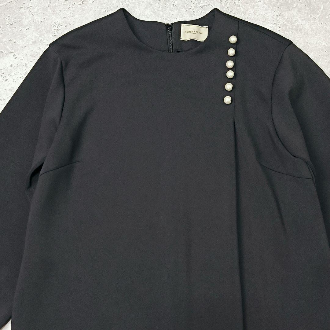 UNITED ARROWS SPONGY ワンピース ブラック　36 パール