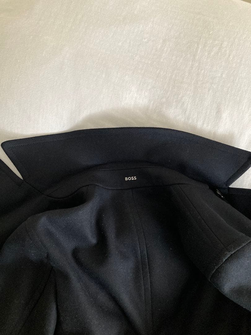 BOSS ネイビー ピーコート ウールコートM サイズ