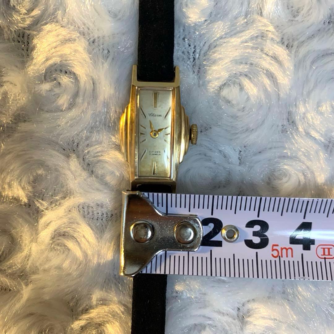 シチズン チャーム K14金無垢 17石 レディース 手巻き 腕時計