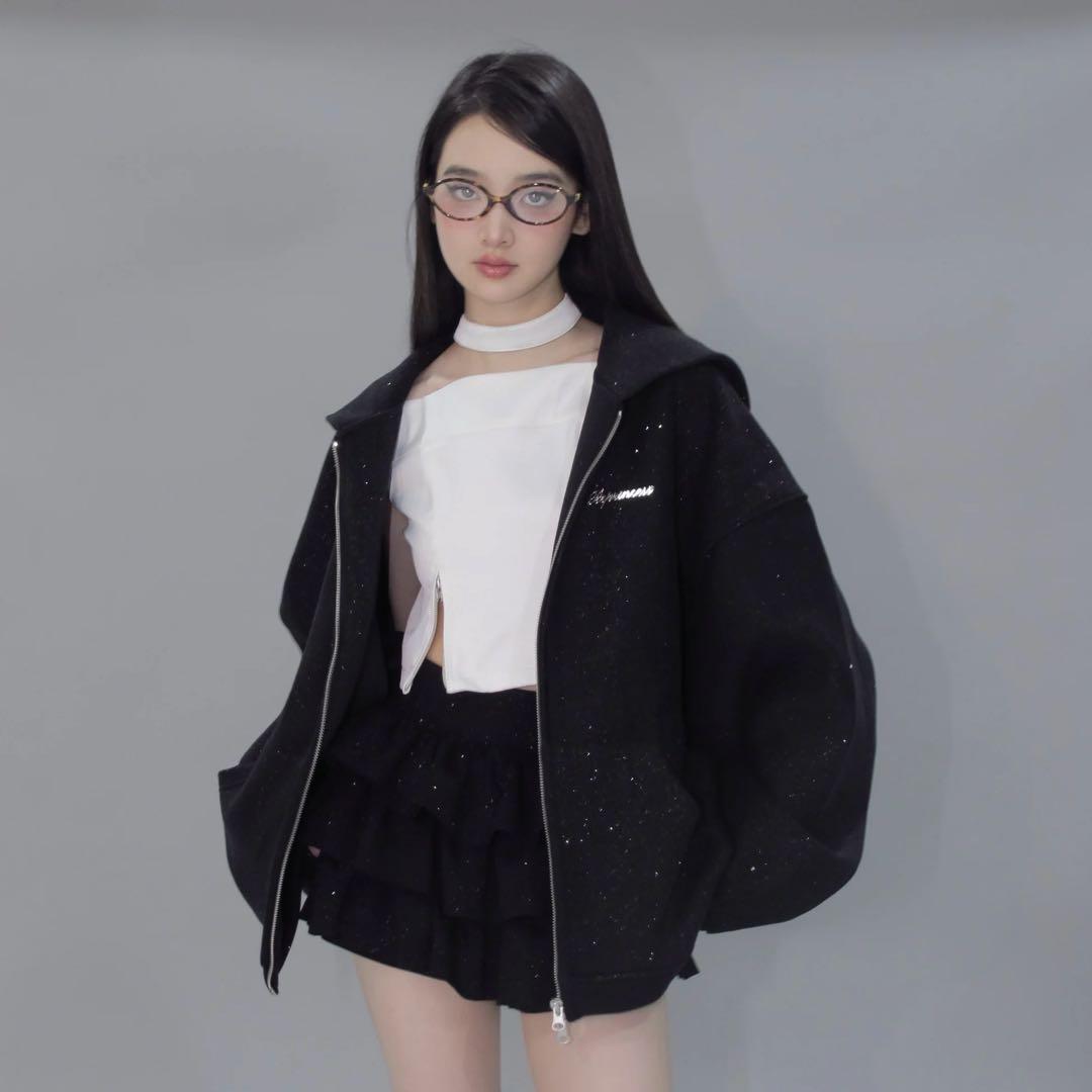 【新品未使用 】andwang kirakira zipup black