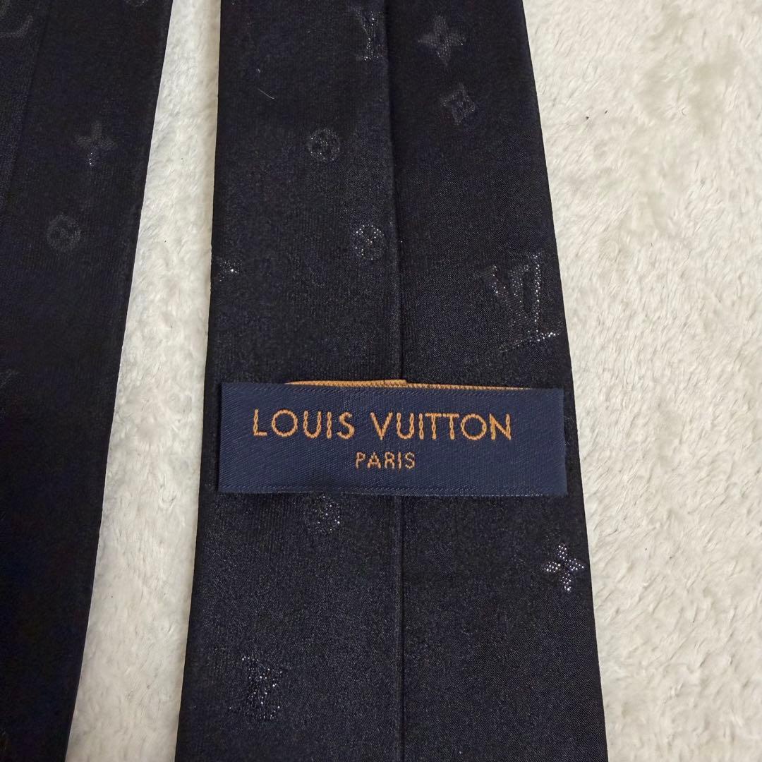 【現行美品】ルイヴィトン LVスターリーナイト ネクタイ　モノグラム　ブラック