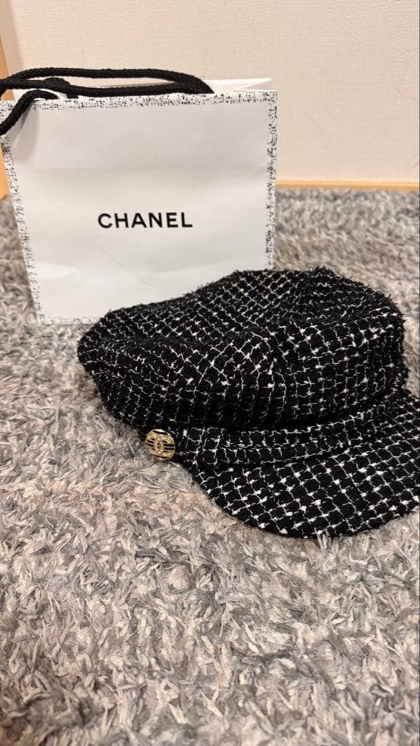 CHANEL シャネル　ツイードキャスケット　レア　Ｌサイズ