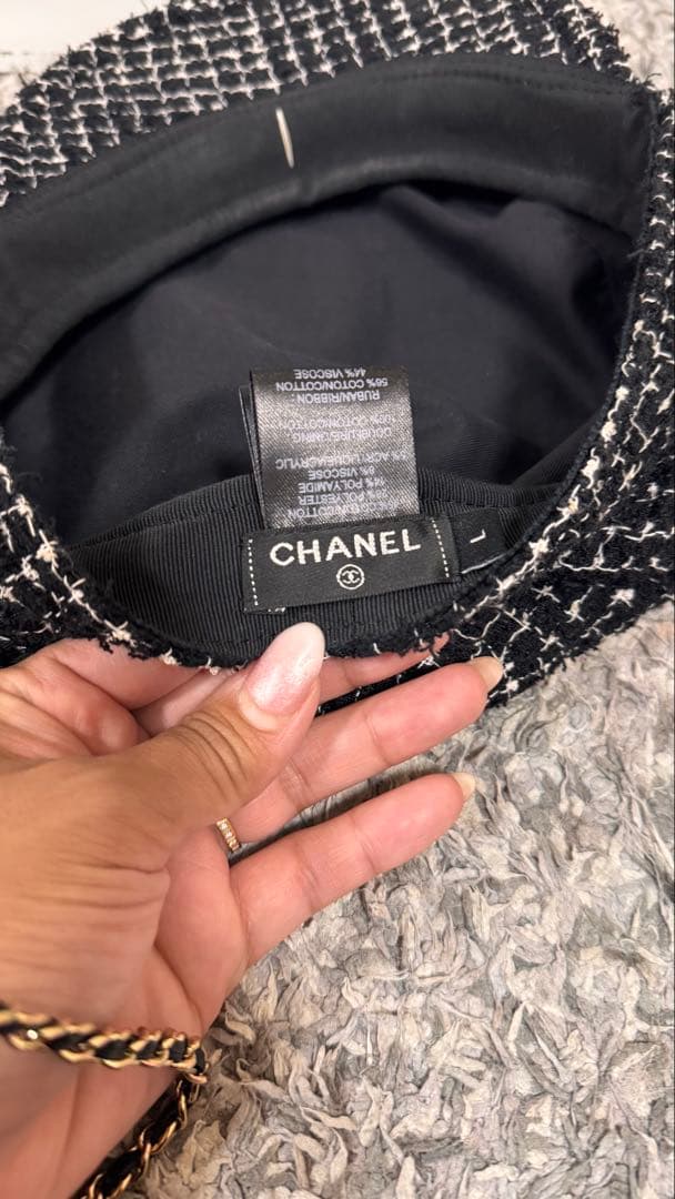 CHANEL シャネル　ツイードキャスケット　レア　Ｌサイズ