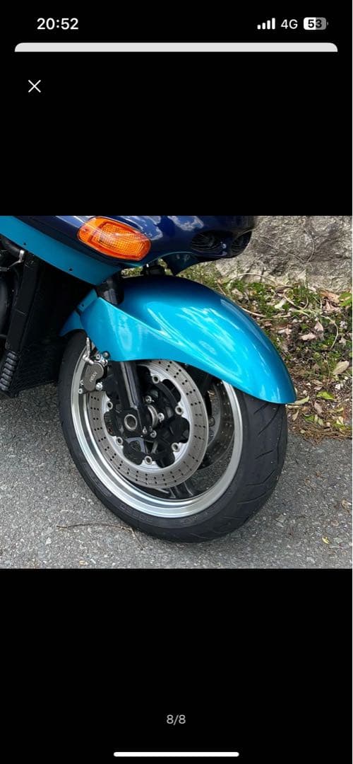 ZZR1100D型フロントフェンダー社外品スティングR&D塗装品