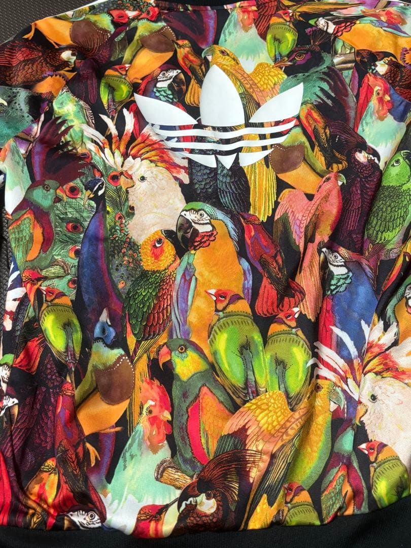 極美品 adidas ジャージ トラックジャケット 鳥 総柄 Lサイズ