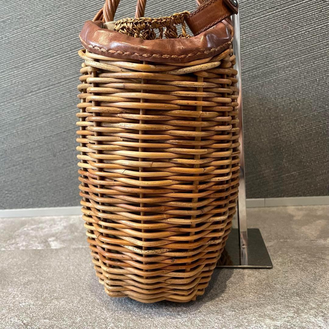 ★eb.a.gos エバゴス　かごバッグ　ハンドバッグ　リアルファー