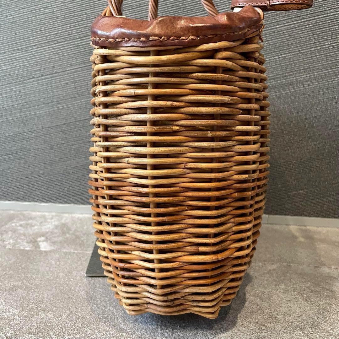 ★eb.a.gos エバゴス　かごバッグ　ハンドバッグ　リアルファー