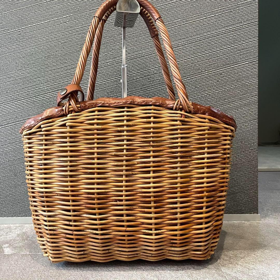 ★eb.a.gos エバゴス　かごバッグ　ハンドバッグ　リアルファー