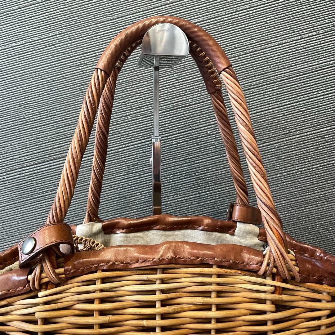 ★eb.a.gos エバゴス　かごバッグ　ハンドバッグ　リアルファー