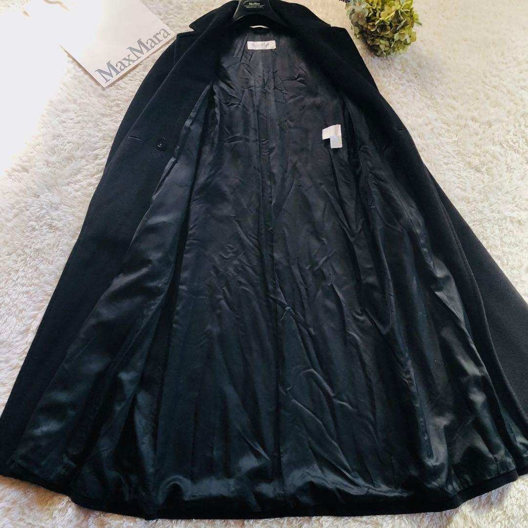 美品✨マックスマーラ ベルテッドコート マキシ カシミヤ 女優襟 ブラック 38