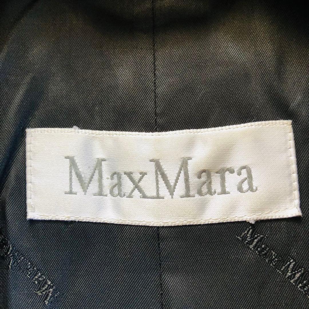 美品✨マックスマーラ ベルテッドコート マキシ カシミヤ 女優襟 ブラック 38