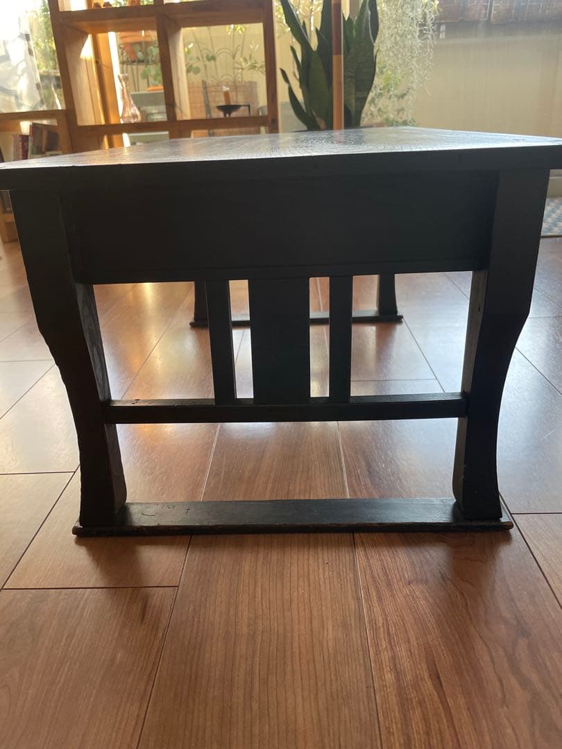 【昭和初期】和風文机 2つ引き出し付き ダークブラウン