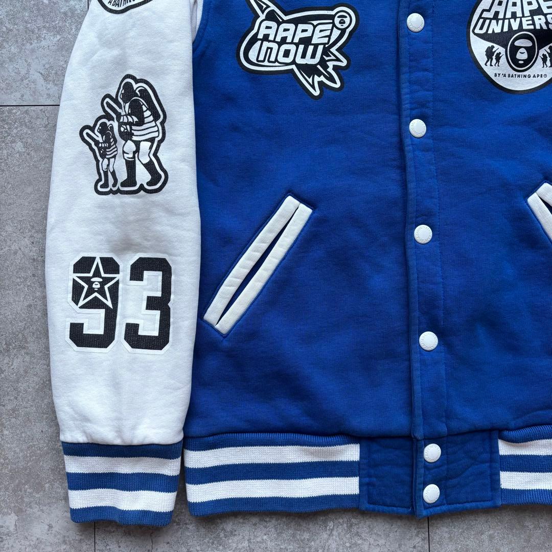 【希少】A BATHING APE スタジャン　スウェット　ブルー　M 裏起毛