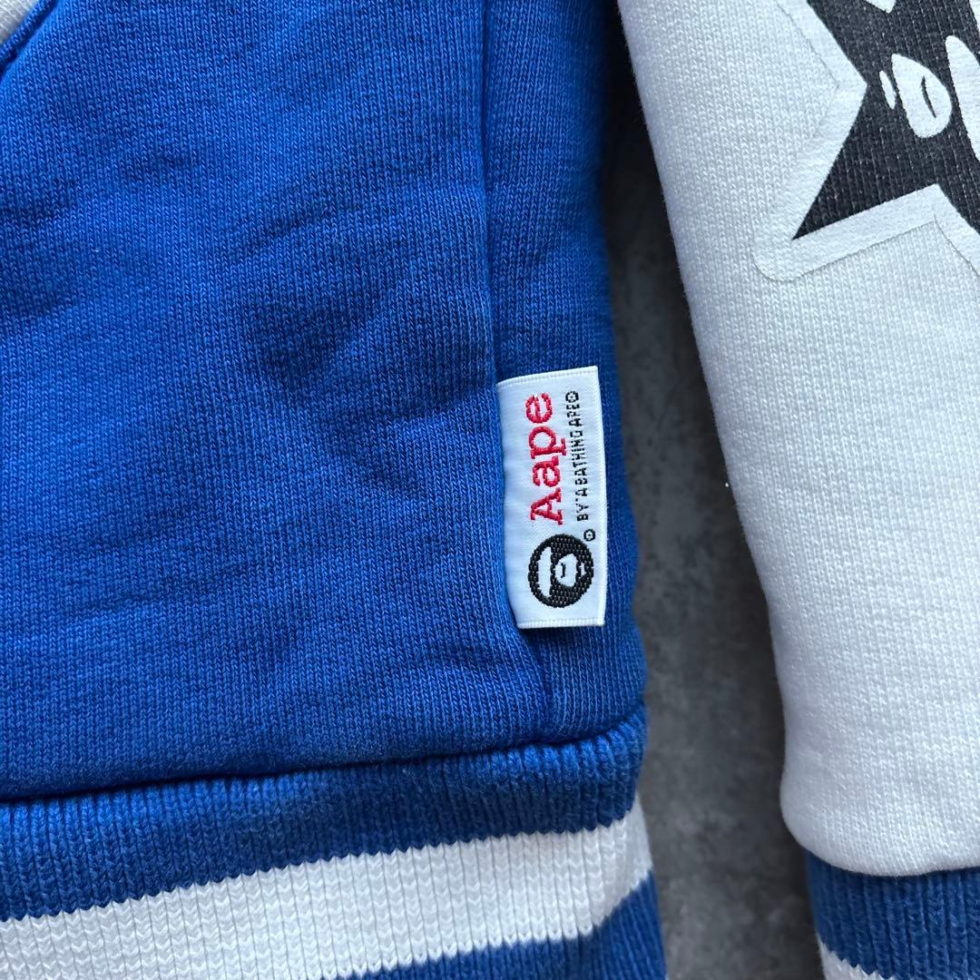 【希少】A BATHING APE スタジャン　スウェット　ブルー　M 裏起毛