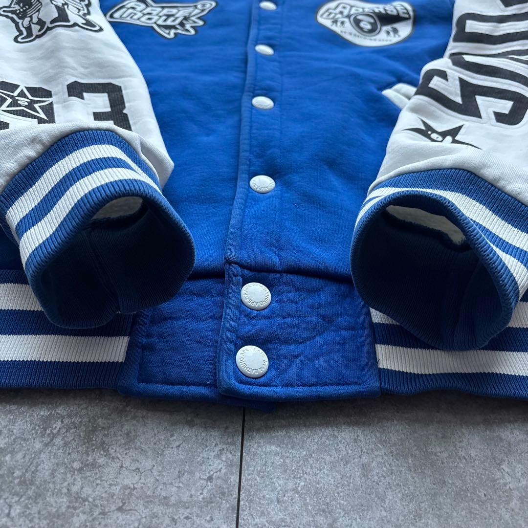 【希少】A BATHING APE スタジャン　スウェット　ブルー　M 裏起毛