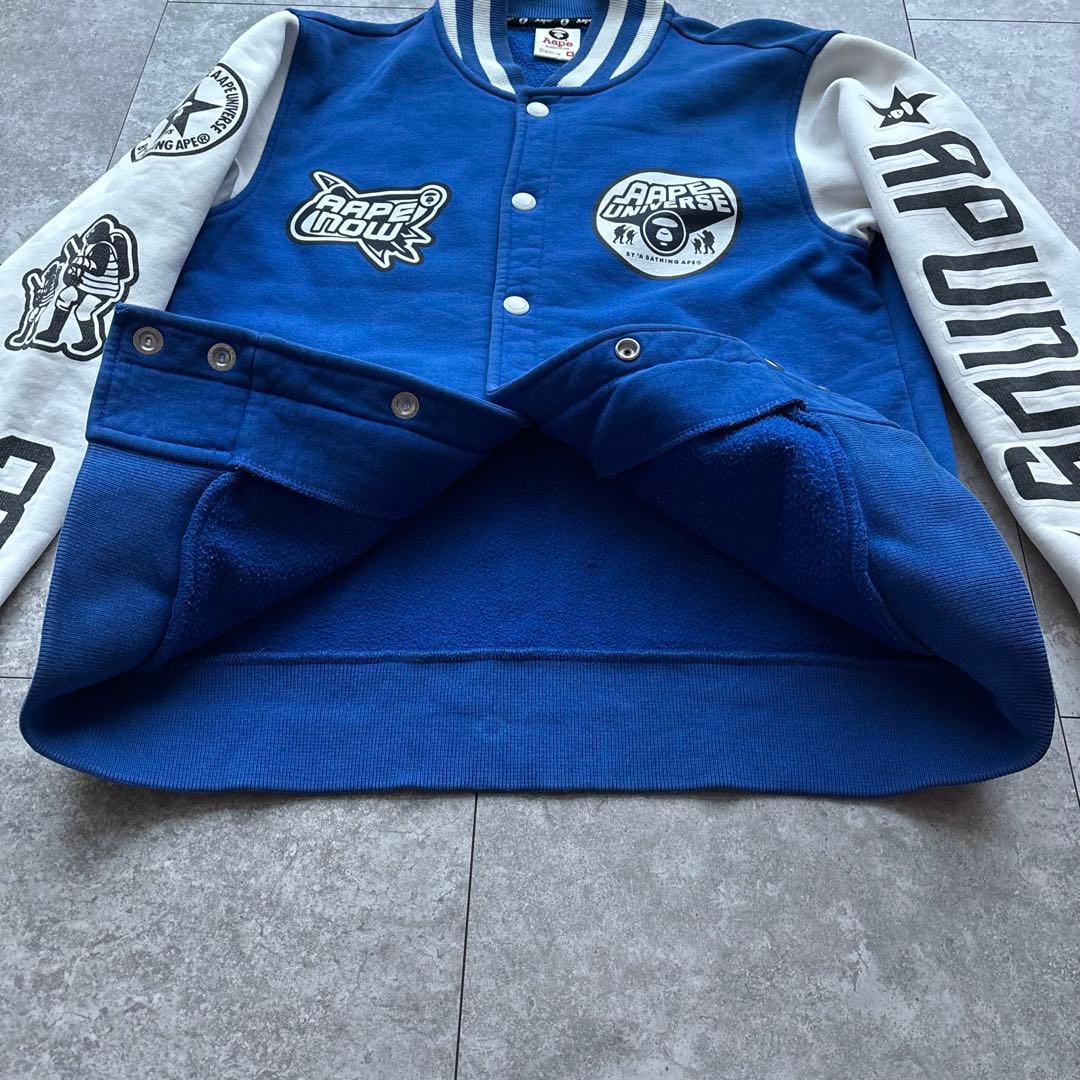 【希少】A BATHING APE スタジャン　スウェット　ブルー　M 裏起毛
