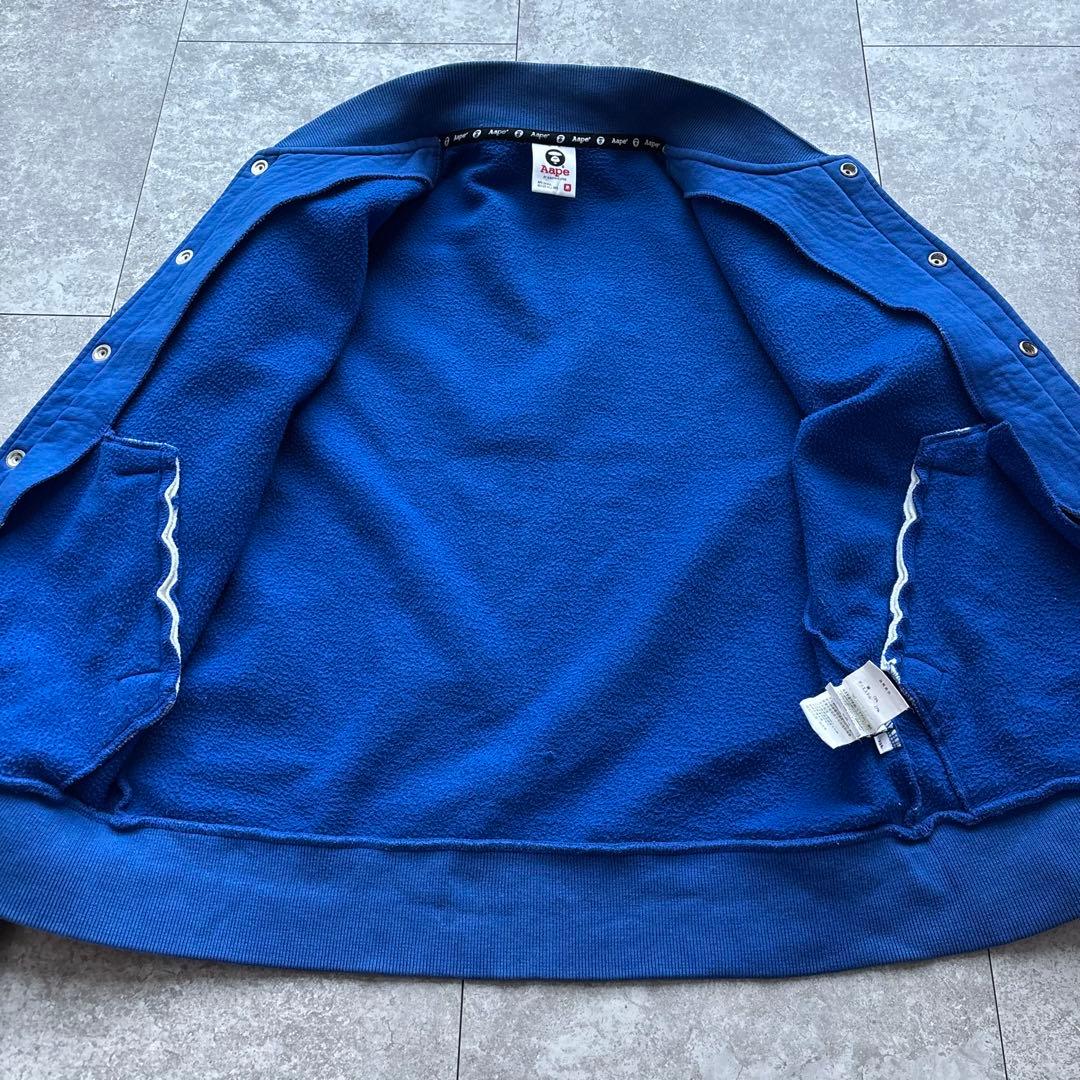 【希少】A BATHING APE スタジャン　スウェット　ブルー　M 裏起毛