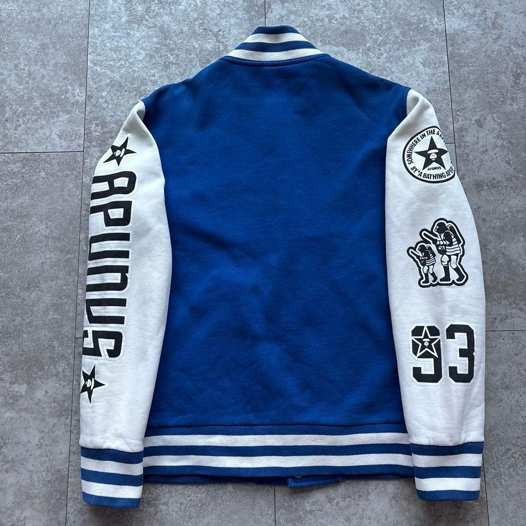 【希少】A BATHING APE スタジャン　スウェット　ブルー　M 裏起毛