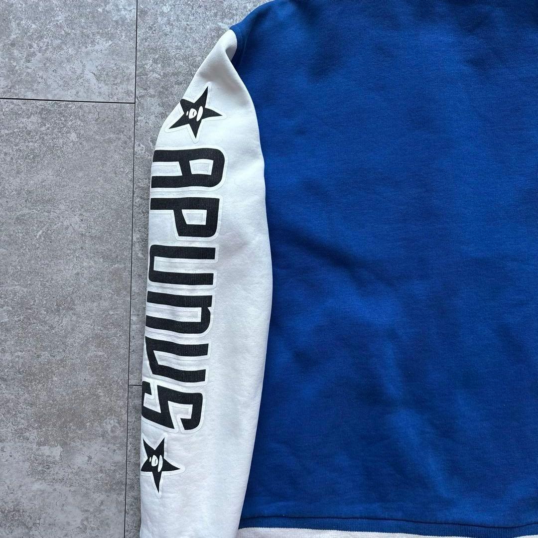 【希少】A BATHING APE スタジャン　スウェット　ブルー　M 裏起毛