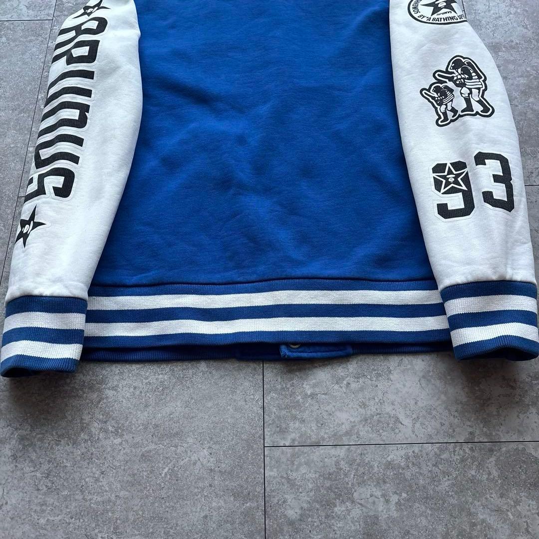 【希少】A BATHING APE スタジャン　スウェット　ブルー　M 裏起毛