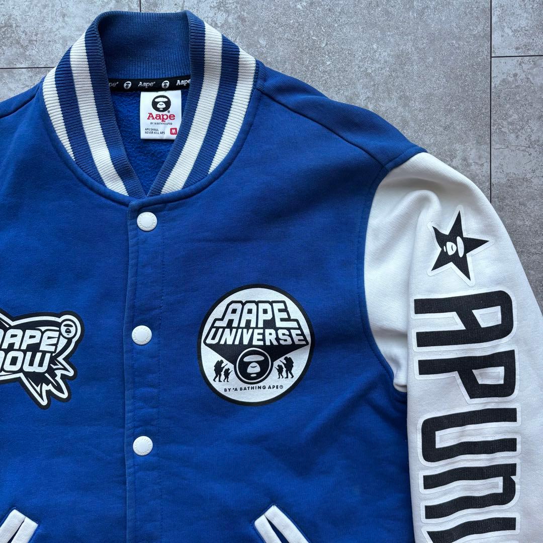 【希少】A BATHING APE スタジャン　スウェット　ブルー　M 裏起毛