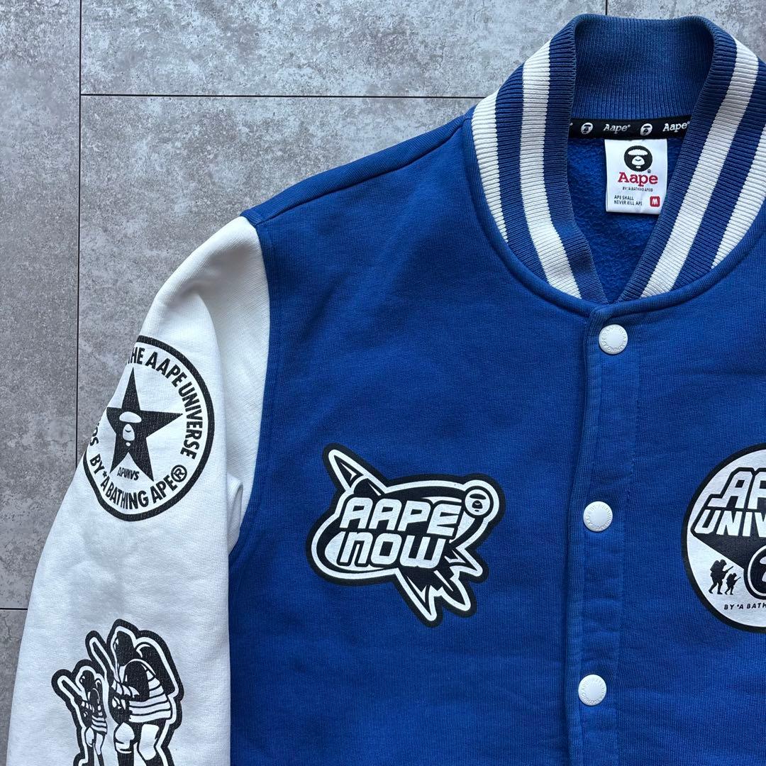 【希少】A BATHING APE スタジャン　スウェット　ブルー　M 裏起毛