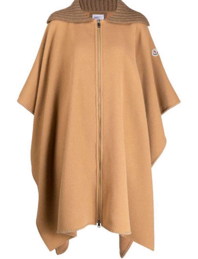 MONCLER ベージュ ジッパーポンチョ
