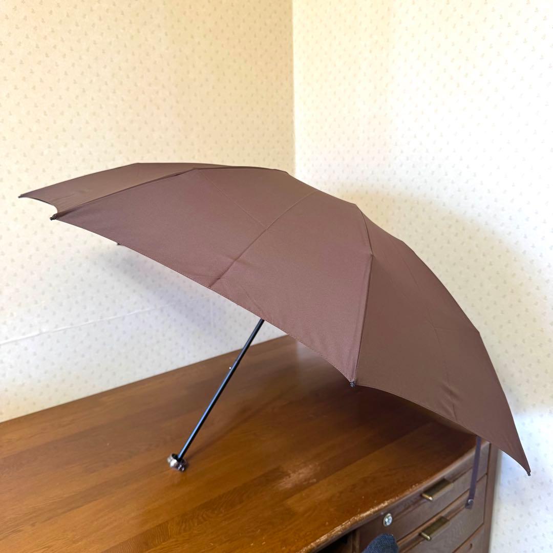 ★新品★ハンウェイ　HANWAY　晴雨兼用　折りたたみ傘　UV加工　撥水　茶