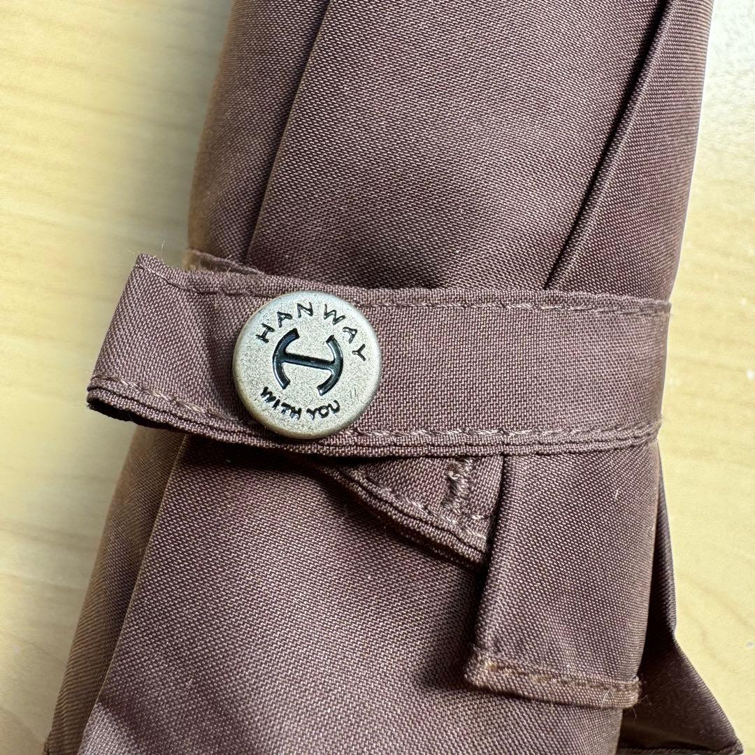 ★新品★ハンウェイ　HANWAY　晴雨兼用　折りたたみ傘　UV加工　撥水　茶