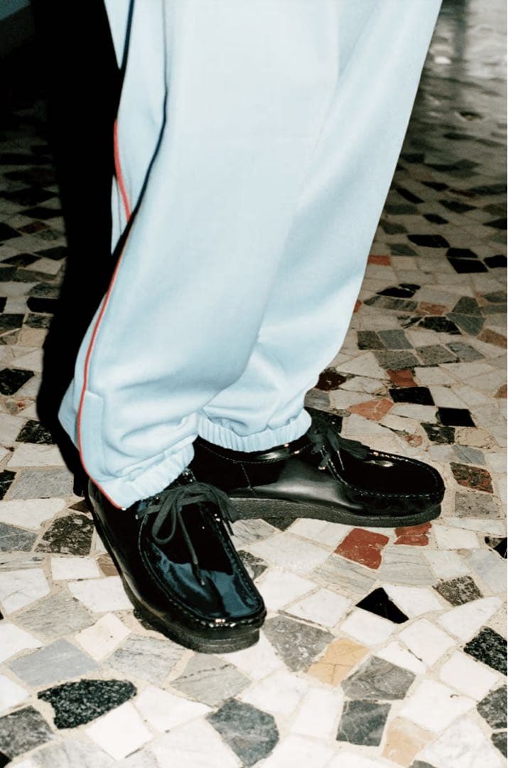 Supreme × Clarks patent leather wallabee