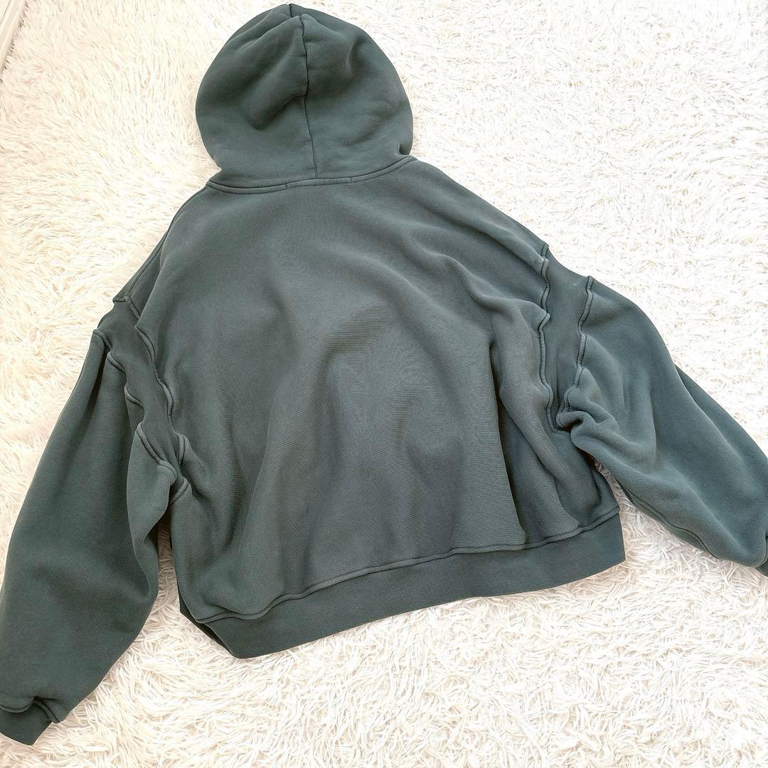 アレキサンダーワン　ダークグリーン クロップドパーカー　コクーン　Mサイズ