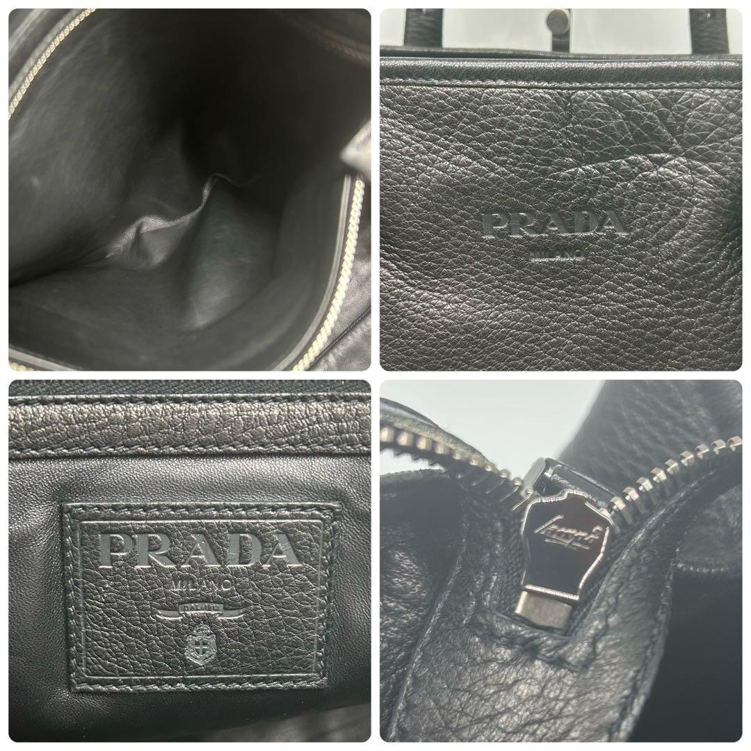 【良品！✨】PRADA プラダ トートバッグ ハンド 大容量 オールレザー 黒