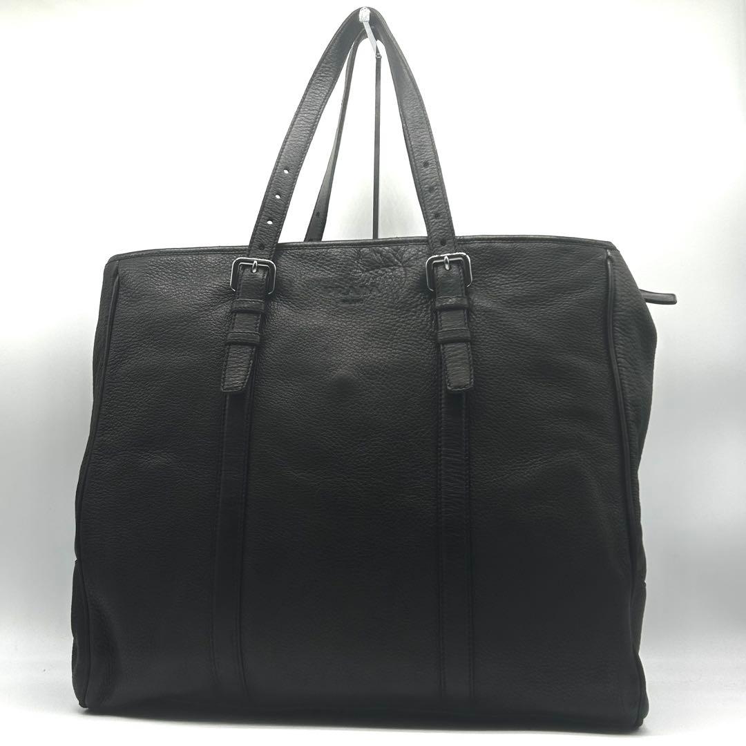 【良品！✨】PRADA プラダ トートバッグ ハンド 大容量 オールレザー 黒