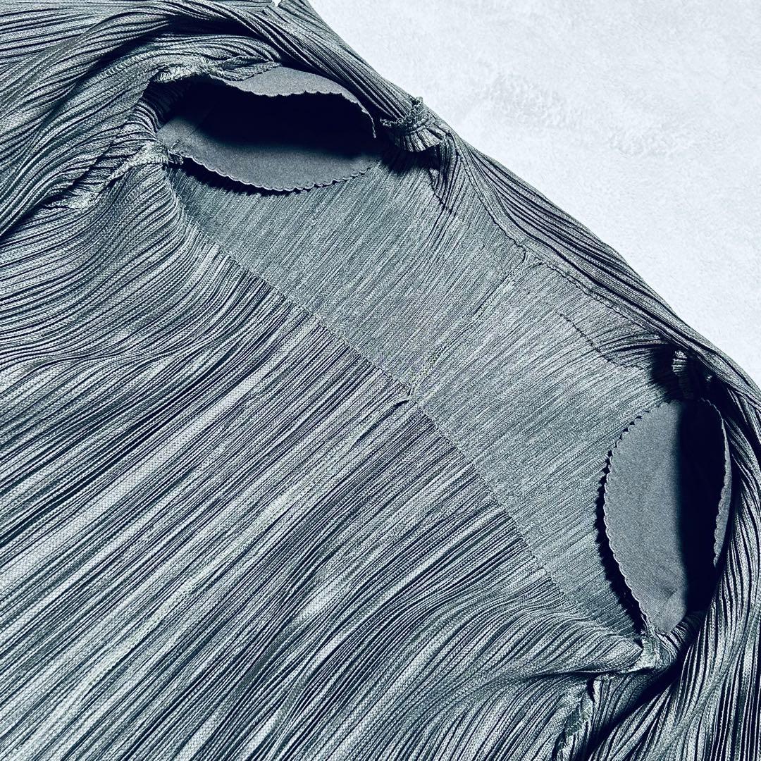 美品✨ プリーツプリーズ ジャケット L位 ポケット やや厚手サイズ3 グレー系