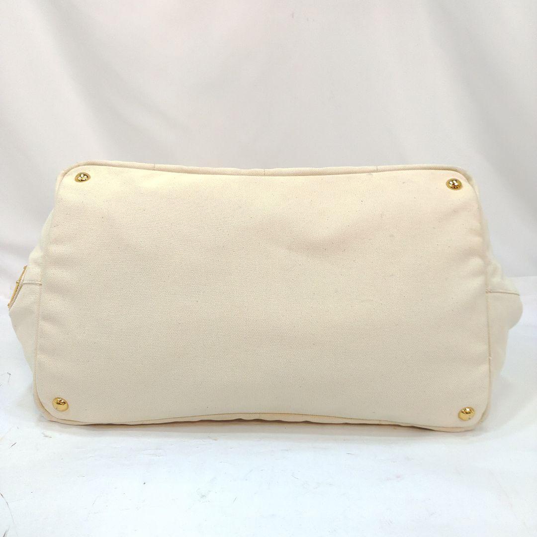 【希少・美品】プラダ カナパL トートバッグ キャンバス A4可 白